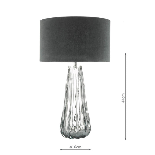Dar Lighting VEZ4210 Vezzano Table Lamp Smoked Glass Base Only - 23825