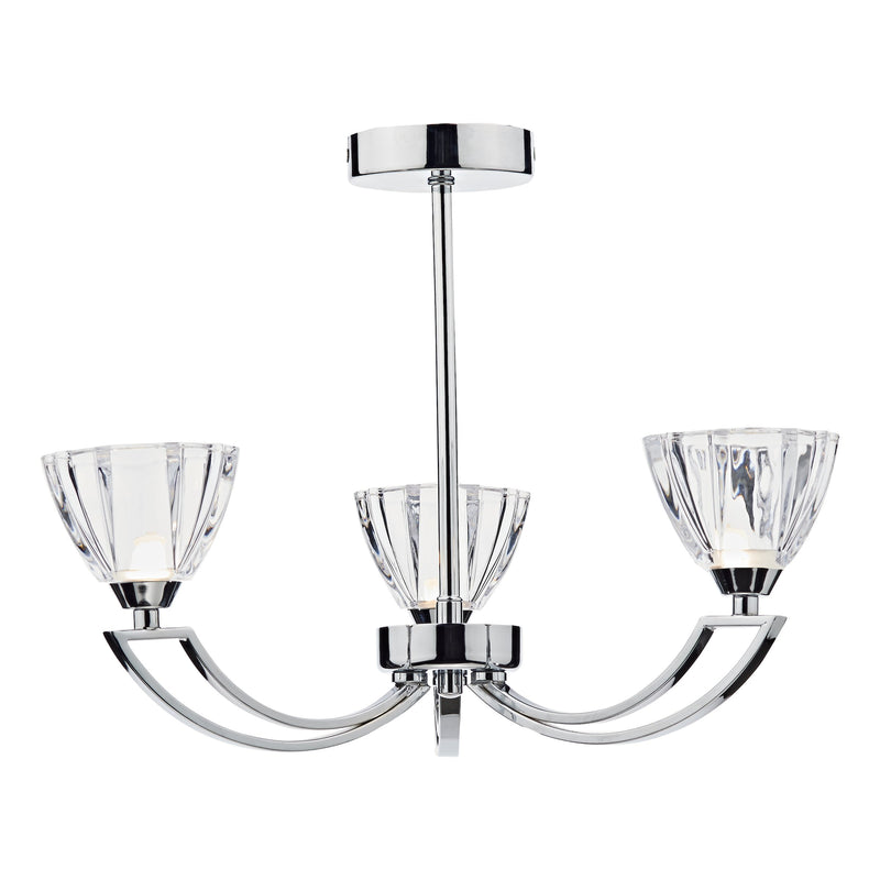 Load image into Gallery viewer, Dar Lighting VIT0350 Vito 3 Light Semi Flush Polished Chrome - 20047
