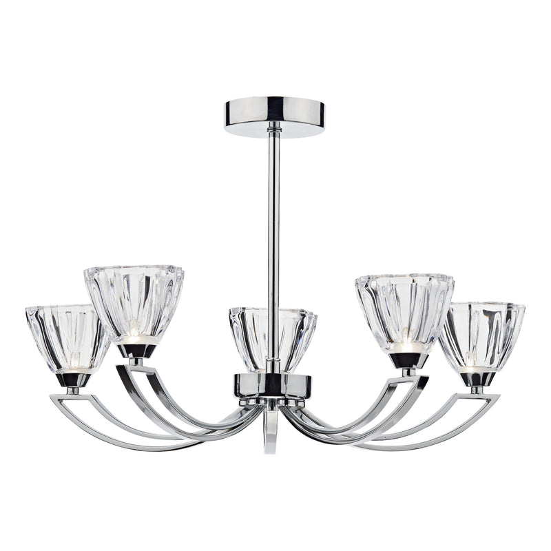 Load image into Gallery viewer, Dar Lighting VIT0550 Vito 5 Light Semi Flush Polished Chrome - 20048
