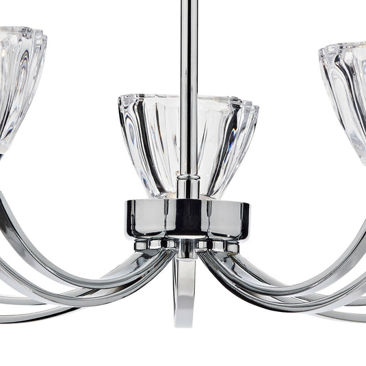 Dar Lighting VIT0550 Vito 5 Light Semi Flush Polished Chrome - 20048