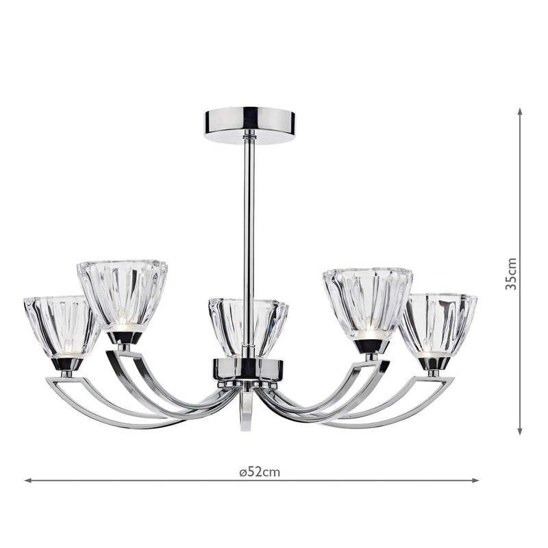Load image into Gallery viewer, Dar Lighting VIT0550 Vito 5 Light Semi Flush Polished Chrome - 20048
