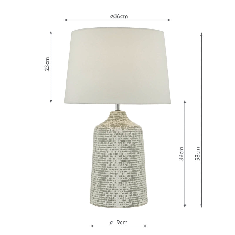 Load image into Gallery viewer, Dar Lighting VON4239 Vondra Table Lamp White &amp; Grey With Shade - 35505
