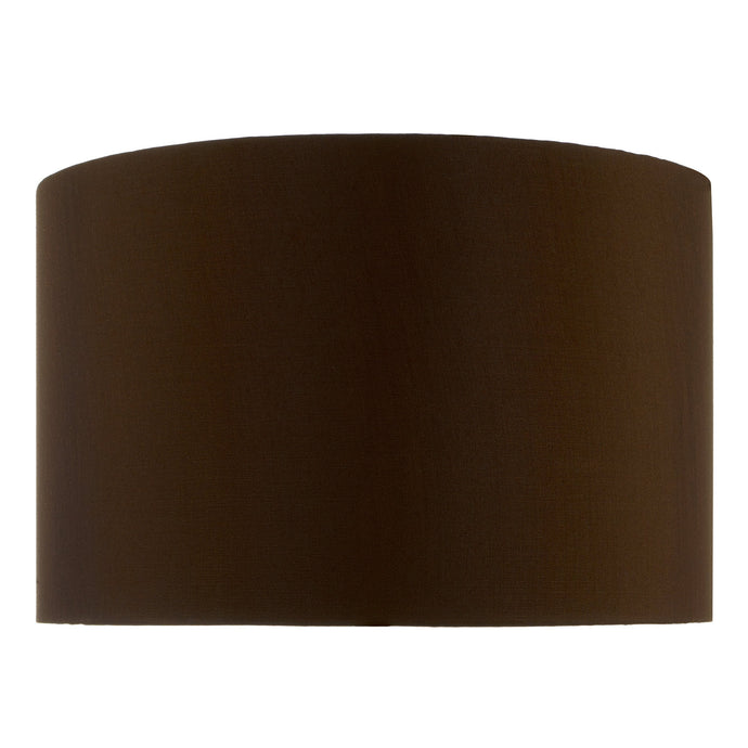 Dar Lighting VOY1422 Voyage Brown Faux Silk Drum Shade 38cm - 20696