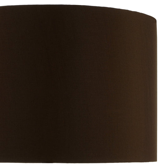 Dar Lighting VOY1422 Voyage Brown Faux Silk Drum Shade 38cm - 20696