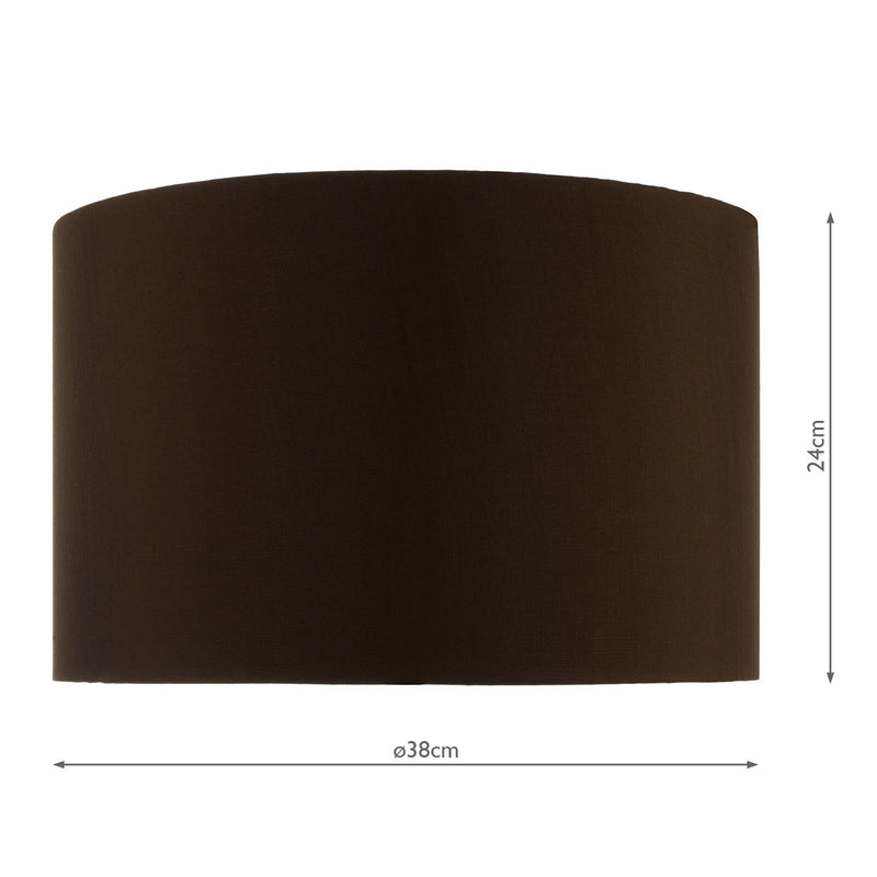 Load image into Gallery viewer, Dar Lighting VOY1422 Voyage Brown Faux Silk Drum Shade 38cm - 20696
