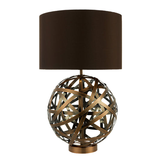Dar Lighting VOY4264 Voyage TL Woven Antique Copper Ball with Matching Lined Shade. - 20925