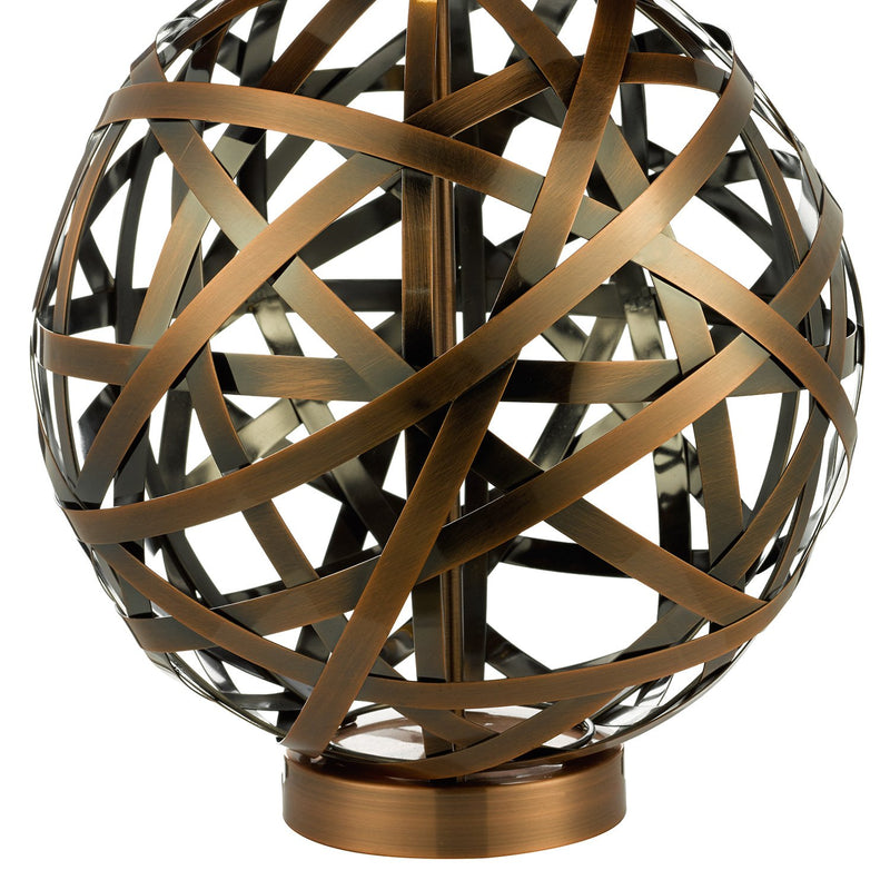 Load image into Gallery viewer, Dar Lighting VOY4264 Voyage TL Woven Antique Copper Ball with Matching Lined Shade. - 20925
