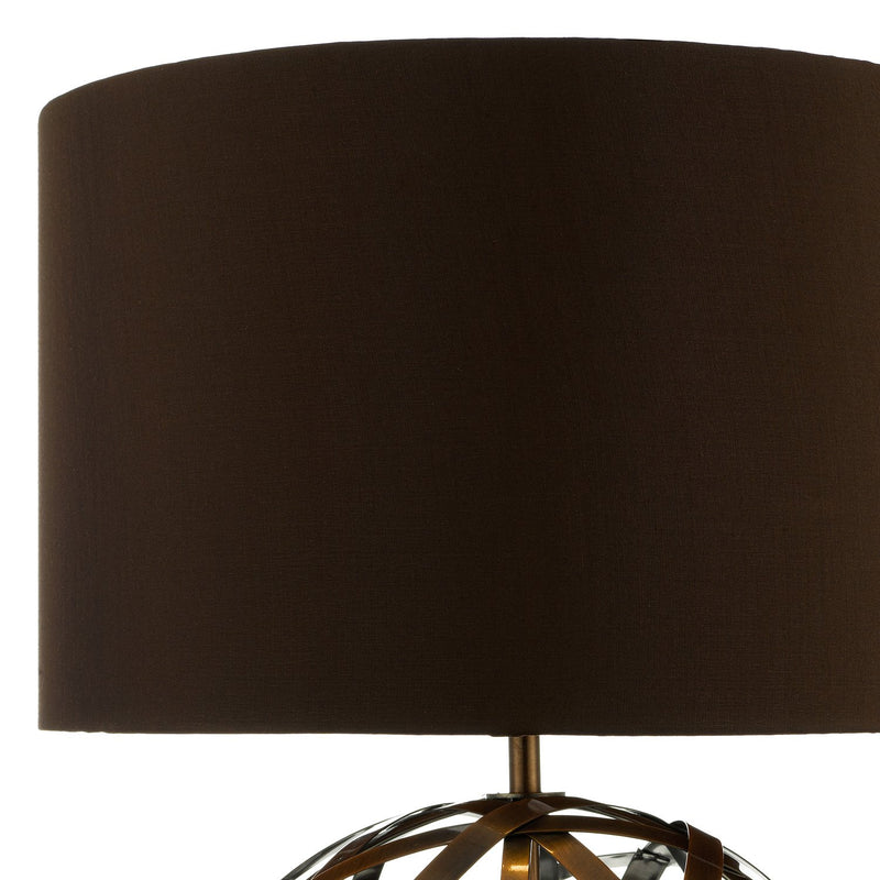 Load image into Gallery viewer, Dar Lighting VOY4264 Voyage TL Woven Antique Copper Ball with Matching Lined Shade. - 20925
