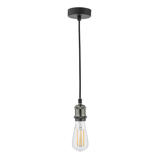 Dar Lighting WAC0161 Waco 1 Light E27 Suspension Black Chrome Matt Black - 37034