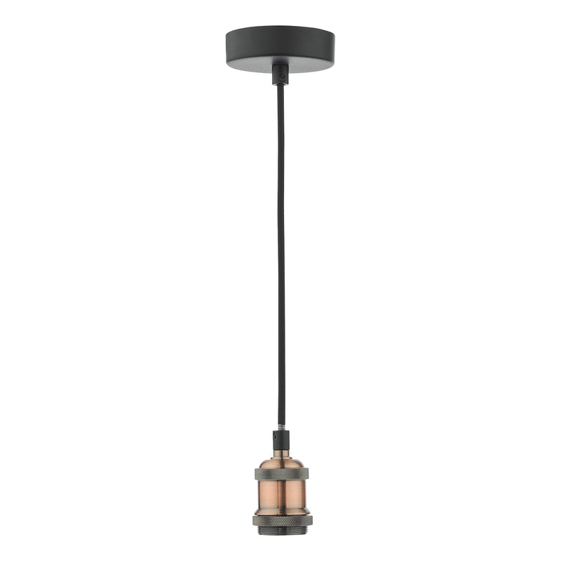 Load image into Gallery viewer, Dar Lighting WAC0164 Waco 1 Light E27 Suspension Antique Copper Matt Black - 37035
