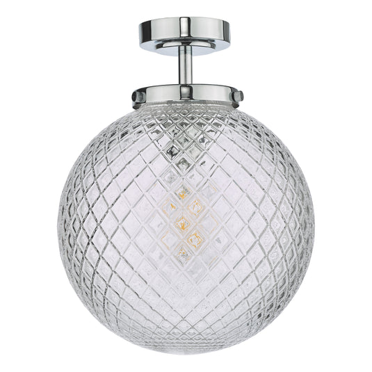 Dar Lighting WAY0150 Wayne Flush Polished Chrome Glass IP44 - 37036