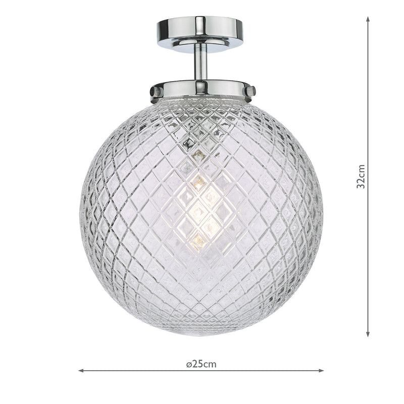Load image into Gallery viewer, Dar Lighting WAY0150 Wayne Flush Polished Chrome Glass IP44 - 37036
