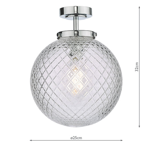 Dar Lighting WAY0150 Wayne Flush Polished Chrome Glass IP44 - 37036