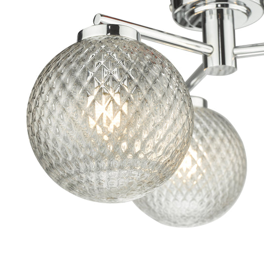 Dar Lighting WAY5350 Wayne 3 Light Semi Flush Polished Chrome Glass IP44 - 27119