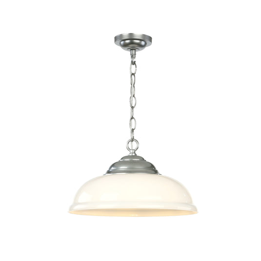 David Hunt Lighting WEB0112C WEBSTER 1 light pendant white glass with chrome