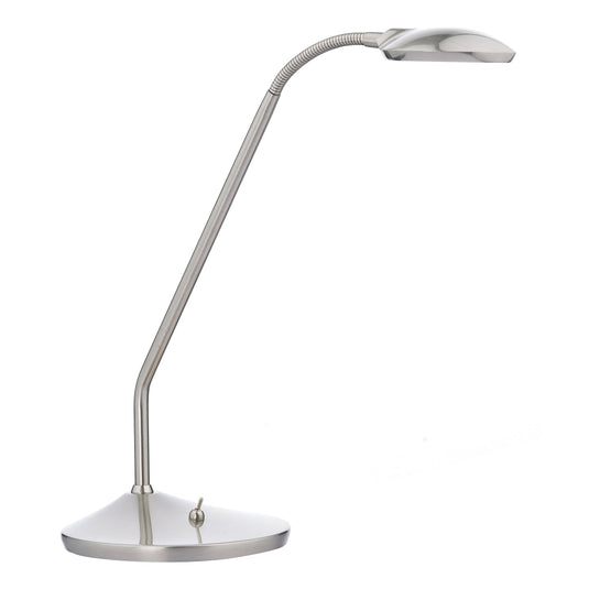 Dar Lighting WEL4046 Wellington Table Lamp Satin Chrome Led - 18929