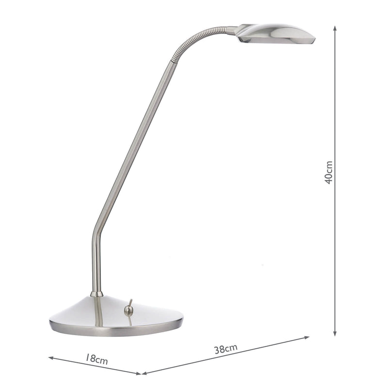 Load image into Gallery viewer, Dar Lighting WEL4046 Wellington Table Lamp Satin Chrome Led - 18929
