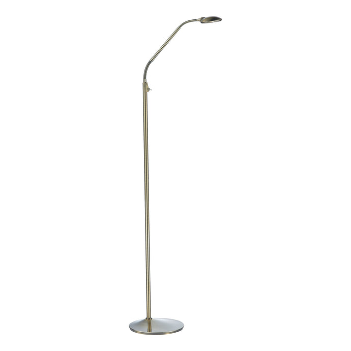 Dar Lighting WEL4975 Wellington Floor Lamp Antique Brass LED - 18926
