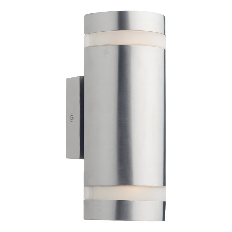 Load image into Gallery viewer, Dar Lighting WES2144 Wessex 2 Light Cylinder Stainless Steel Wall Bracket LED IP44 - 35515
