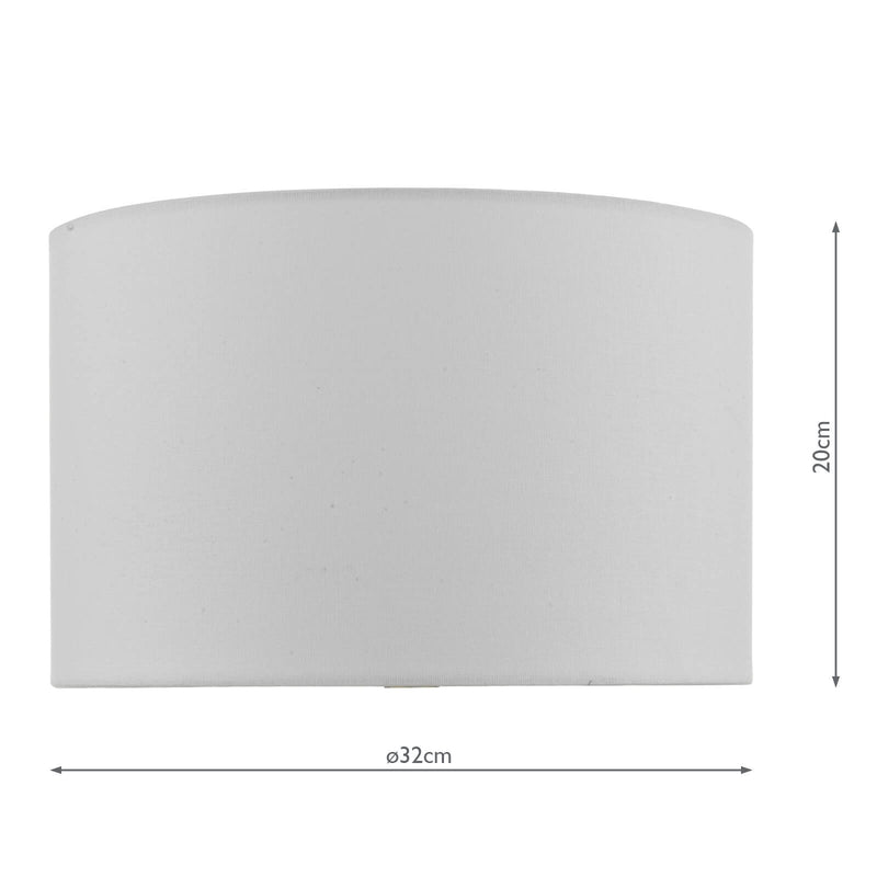 Load image into Gallery viewer, Dar Lighting WEY132 Weylin White Faux Silk Drum Shade 32cm - 35516
