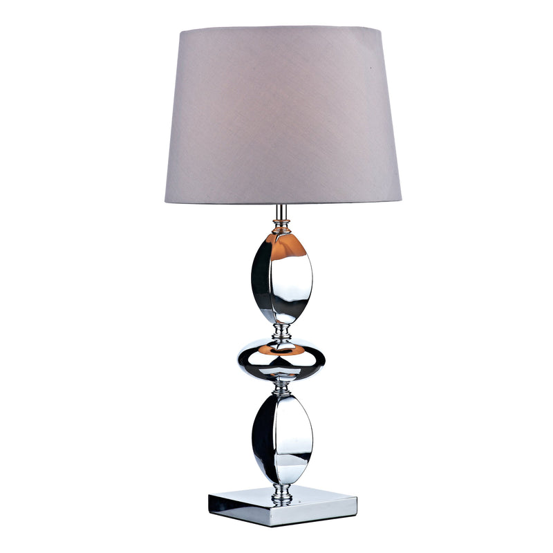 Load image into Gallery viewer, Dar Lighting WIC4250 Wickford Table Lamp Large Polished Chrome complete with Shade - 23777
