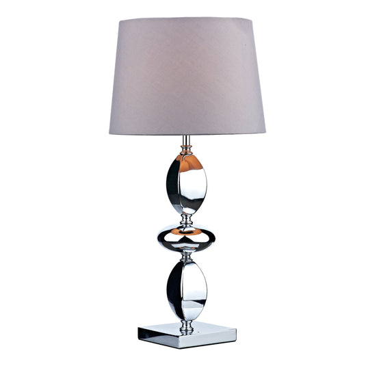 Dar Lighting WIC4250 Wickford Table Lamp Large Polished Chrome complete with Shade - 23777