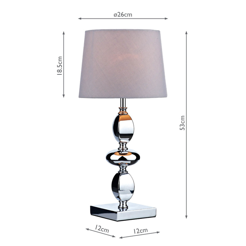 Load image into Gallery viewer, Dar Lighting WIC4250 Wickford Table Lamp Large Polished Chrome complete with Shade - 23777
