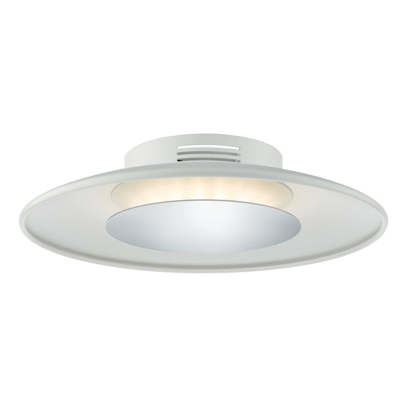 Load image into Gallery viewer, Dar Lighting WOR522 Worcester LED Small Ceiling Flush White &amp; Polished Chrome - 21438

