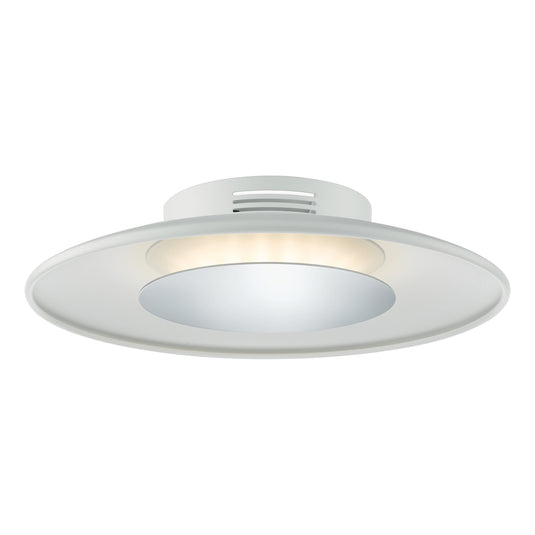 Dar Lighting WOR522 Worcester LED Small Ceiling Flush White & Polished Chrome - 21438
