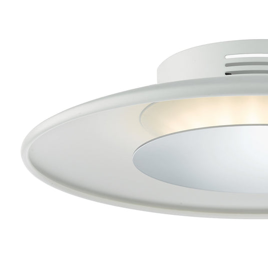 Dar Lighting WOR522 Worcester LED Small Ceiling Flush White & Polished Chrome - 21438