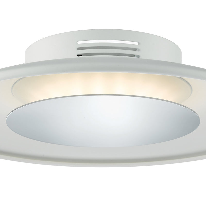Load image into Gallery viewer, Dar Lighting WOR522 Worcester LED Small Ceiling Flush White &amp; Polished Chrome - 21438
