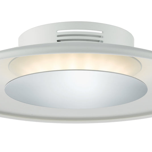 Dar Lighting WOR522 Worcester LED Small Ceiling Flush White & Polished Chrome - 21438