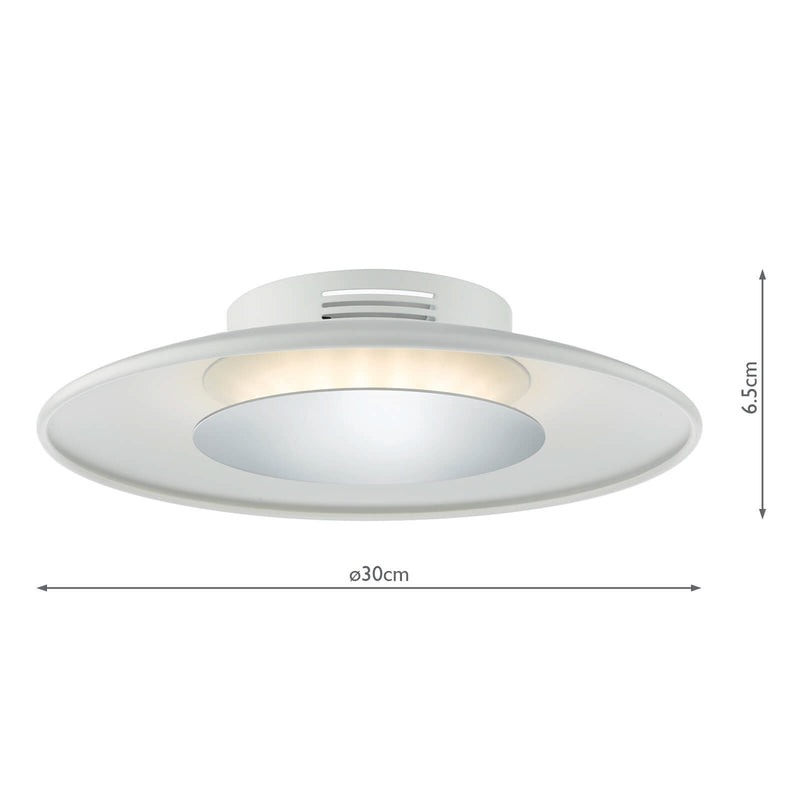 Load image into Gallery viewer, Dar Lighting WOR522 Worcester LED Small Ceiling Flush White &amp; Polished Chrome - 21438
