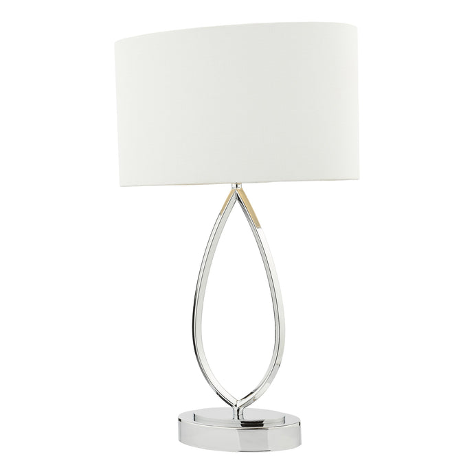 Dar Lighting WYA4250 Wyatt Touch Table Lamp Polished Chrome With Shade - 37193