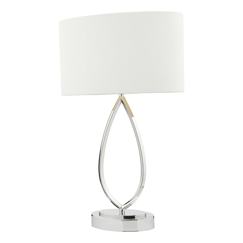 Load image into Gallery viewer, Dar Lighting WYA4250 Wyatt Touch Table Lamp Polished Chrome With Shade - 37193
