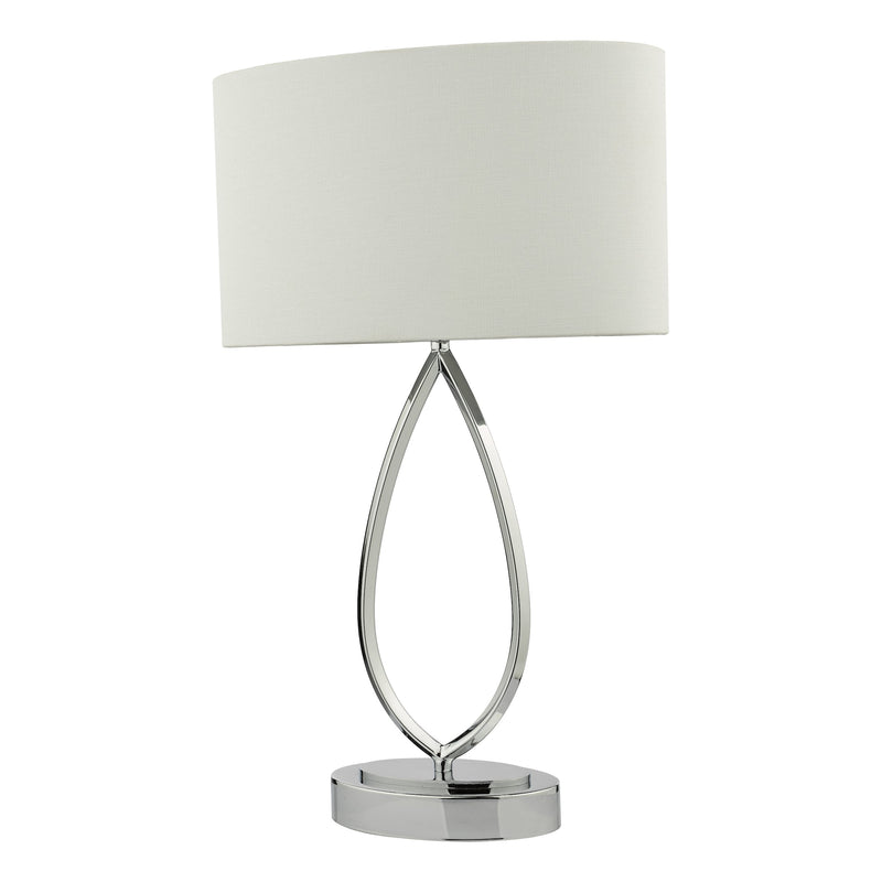 Load image into Gallery viewer, Dar Lighting WYA4250 Wyatt Touch Table Lamp Polished Chrome With Shade - 37193
