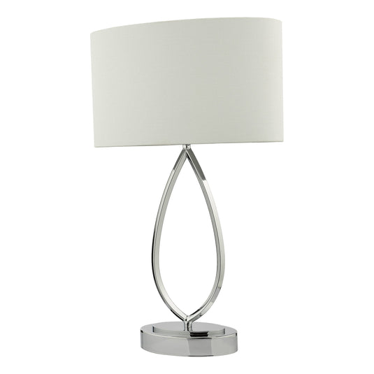 Dar Lighting WYA4250 Wyatt Touch Table Lamp Polished Chrome With Shade - 37193