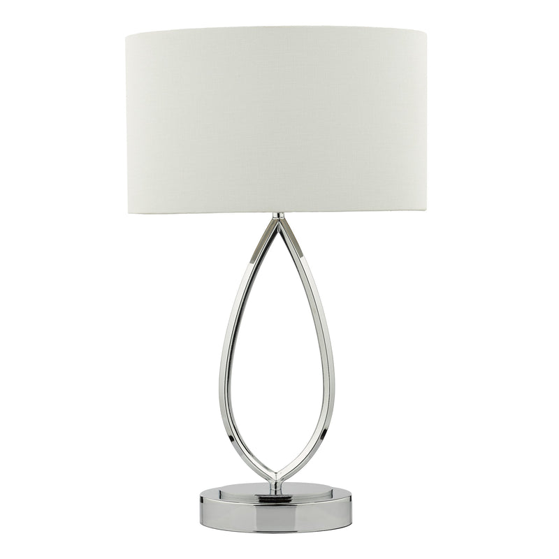 Load image into Gallery viewer, Dar Lighting WYA4250 Wyatt Touch Table Lamp Polished Chrome With Shade - 37193
