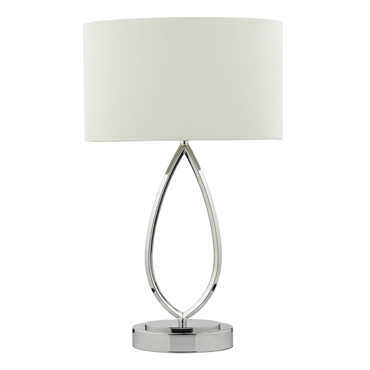 Dar Lighting WYA4250 Wyatt Touch Table Lamp Polished Chrome With Shade - 37193