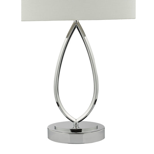 Dar Lighting WYA4250 Wyatt Touch Table Lamp Polished Chrome With Shade - 37193