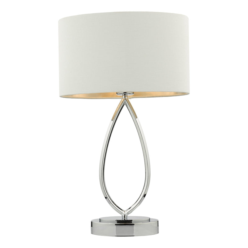 Load image into Gallery viewer, Dar Lighting WYA4250 Wyatt Touch Table Lamp Polished Chrome With Shade - 37193
