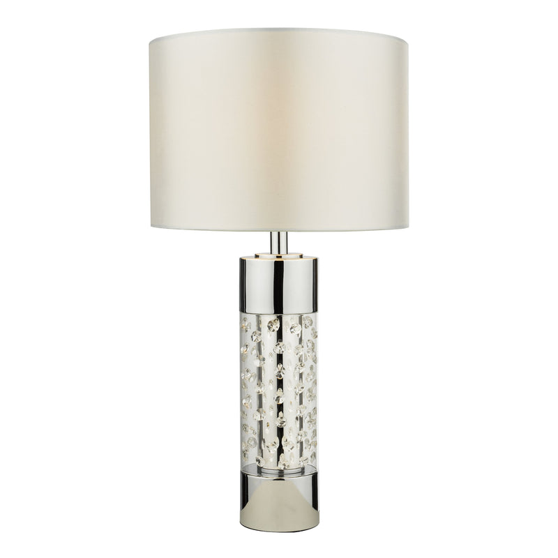 Load image into Gallery viewer, Dar Lighting YAL422 Yalena Large Table Lamp Polished Chrome And Glass With Shade - 35525
