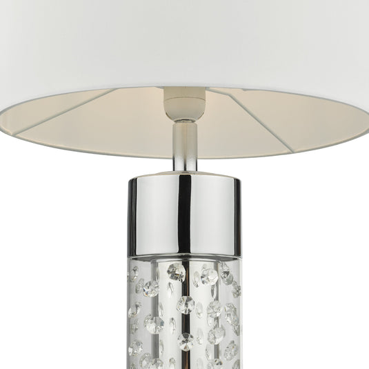 Dar Lighting YAL422 Yalena Large Table Lamp Polished Chrome And Glass With Shade - 35525