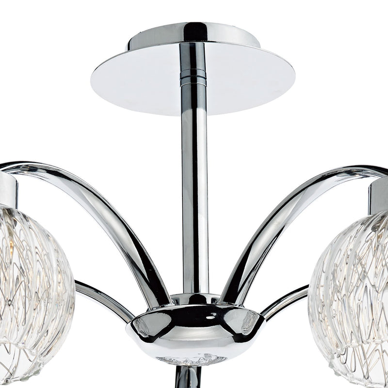 Load image into Gallery viewer, Dar Lighting YAS0550 Yasmin 5 Light Semi Flush Polished Chrome - 35534
