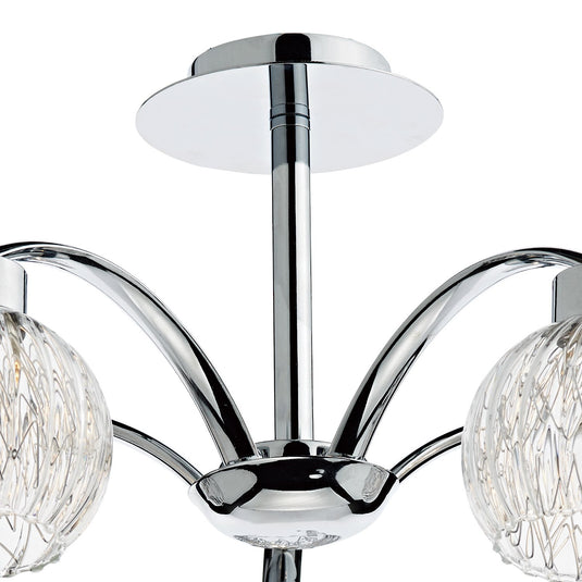 Dar Lighting YAS0550 Yasmin 5 Light Semi Flush Polished Chrome - 35534