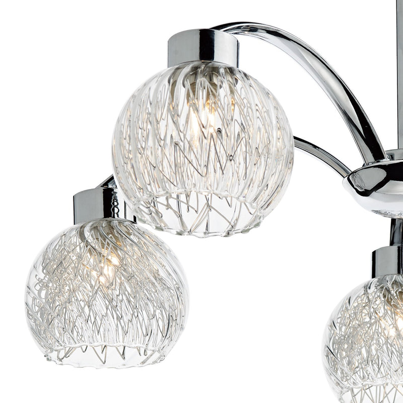 Load image into Gallery viewer, Dar Lighting YAS0550 Yasmin 5 Light Semi Flush Polished Chrome - 35534
