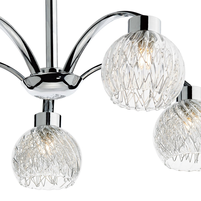 Load image into Gallery viewer, Dar Lighting YAS0550 Yasmin 5 Light Semi Flush Polished Chrome - 35534

