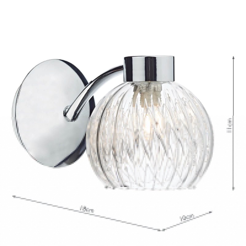 Load image into Gallery viewer, Dar Lighting YAS0750 Yasmin Single Wall Bracket Polished Chrome - 26601
