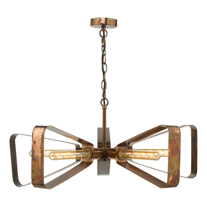 Dar Lighting YAV0564 Yavanna Industrial 5 Light Pendant Oiled Copper - 23791