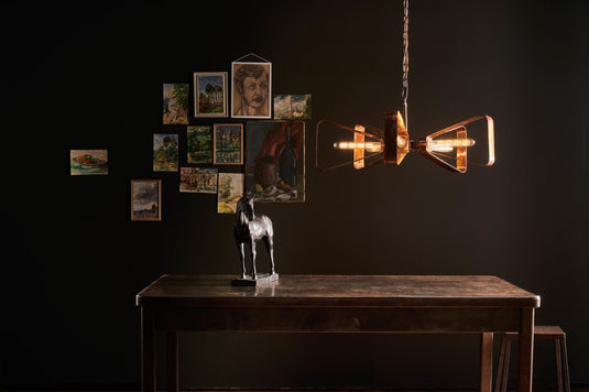 Dar Lighting YAV0564 Yavanna Industrial 5 Light Pendant Oiled Copper - 23791